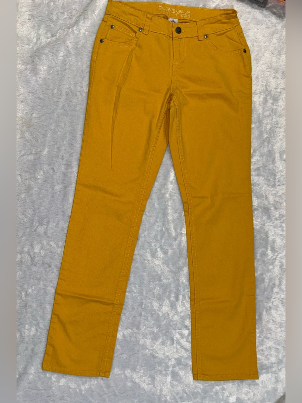 total girl Mustard Yellow Slim Straight Jeans
